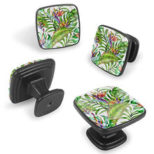 jungle leaves monstera leaf strelitzia Pomelli per Porta Set di 4 Pomelli per Mobili Manopole per Cassetti Cucina Armadio Vetro