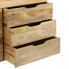 FAMIROSA Cassettiera in Legno Massello di Mango 140x45x80 cm