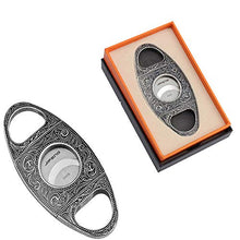 AUEDC Cigar Cutter, in Acciaio Inox taglierina di Sigaro Doppia Lama Merletto dell'Annata Portatile dell'Acciaio Inossidabile Ghigliottina per Padre e Il miglior Regalo Boyfriend,Argento