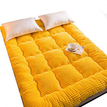 QXTT Materasso Tatami,Materasso Letto Futon Matrimoniale E Singolo Pieghevole E Arrotolabile Materassi da Terra Alto Cashmere di Latte Futon Trapuntato Salvaspazio,Yellow-150 * 200cm