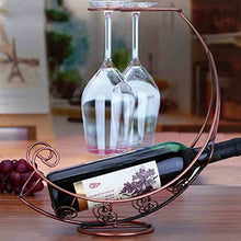GJSN - Portabottiglie per vino, creativo, può contenere 1 bottiglia di vino e 2 bicchieri, dimensioni: 32 cm di lunghezza, 35 cm di altezza.