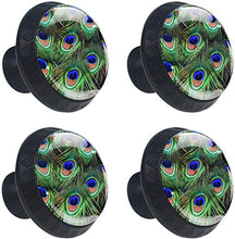 Pavone 2 Pomelli per Porta Set di 4 Pomelli per Mobili Manopole per Cassetti Cucina Armadio Vetro