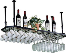 Rastrelliere per calici con pannello in vetro, bottiglia di vino da appendere a soffitto, calice, contenitore per contenitori per tazze Scaffali galleggianti Bar Arredamento da cucina - Altezza rego