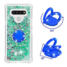 Custodia LG Stylo 6 Squillo della Base del Telefono TPU Brillantini Diamond Liquido Telefono Bumper Case（Amore Verde）