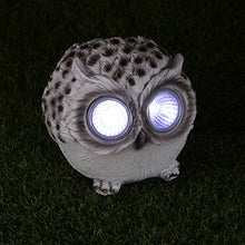 Holibanna Simpatico Gufo Figurine con LED Solare Occhi Luci Resina Animale Scultura Lanterna Tavolo da Esterno Centrotavola per La Casa Cortile Giardino Decorazione Giardino Bianco