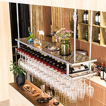 Portabottiglie da Parete in Argento Parete in Vetro Mensole per Appendere Il soffitto Scaffale per Decorazioni per calici, per Bar, Soggiorno, Cucine