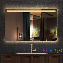 Specchio retroilluminato con Pulsanti a sfioramento, Specchio da Bagno Illuminato a LED, antiappannamento, Luce Bianca/Calda (Orizzontale) 700x900mm