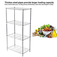 CHHD Scaffali in Piedi, Scaffale a 4 Ripiani Scaffale in Metallo per carichi Pesanti Scaffale a Filo Scaffale Organizer per Cucina di casa Bagno, 56 x 35 x 120 cm