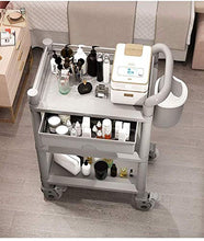 DHR- 3 tier Utility Carrello con cassetto e ruote, Attrezzature su ruote Carrello for Medical Beauty Salon, strumento di bellezza Carrello, 220 libbre di carico Bagagli servizio di bellezza trolley