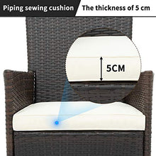LEKER Set di sedie in rattan per il tempo libero, tavolo da pranzo e sedie, mobili da giardino in rattan, resistente alle intemperie, 6 sedie e tavolo marrone