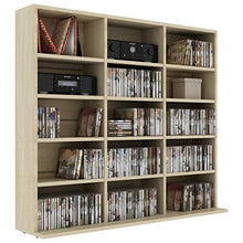 Tidyard Armadio Porta CD/Dvd con Scomparti Aperti, Armadio per Casa e Ufficio, Armadio in Truciolato 102x16x89,5 cm