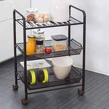 LYM &ripiano di stoccaggio Mensole della Cucina, Multifunzione da Terra Trolley Soggiorno Camera da Letto Bagno 3 Strati Scaffale Magazzinaggio Scaffale di Finitura