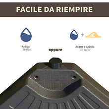 Outsunny Basamento per Ombrellone Decentrato da Giardino con Base a Croce, Set 4 Mattonelle in HDPE da 66x45x10cm