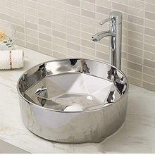 BIN-Bathroom supplies Lavabo Lavabo/lavabo/WC in Ceramica Lavabo Lavabo Art Lavabo Lavabo da appoggio Rotondo Dorato (Color : Metallic)