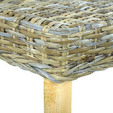 vidaXL - Panchina Kubu in rattan naturale e legno di mango massiccio, 110 cm