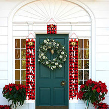 Fazeer Welcome Merry Christmas Santa Claus Banner Sign Outdoor Merry Christmas Sign Door Couplet Merry Christmas Sign for for House, Front Porch, Front Door, Window, Garden