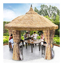 HLZY Gazebo da Giardino Gazebo for Patios, all'aperto Paglia Padiglione Garden Courtyard Canopy, con Il reticolato e Tende for Patio Giardino Bar a Bordo Tettoia da Esterno (Size : B 12.5 FT)