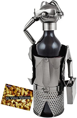 BRUBAKER bottiglia di vino titolare supporto bottiglie d' affari Oggetto Decorativo Metallo con biglietto d' auguri per vino regalo