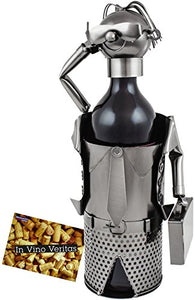 BRUBAKER bottiglia di vino titolare supporto bottiglie d' affari Oggetto Decorativo Metallo con biglietto d' auguri per vino regalo