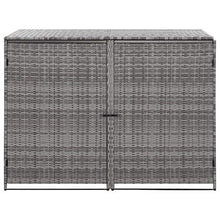 OUSEE Copribidone Rifiuti Doppio in Polyrattan Antracite 148x77x111cm