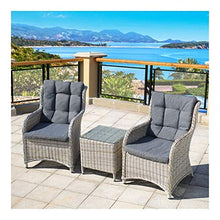 HLZY Tavolo in Vimini in Rattan mobili in Patio e Set Sedia, Patio Mobili da Giardino Tavolo da Giardino e sedie Set in Vetro Top Tavolino da caffè Patio Set per Giardino all'aperto a Bordo Piscina