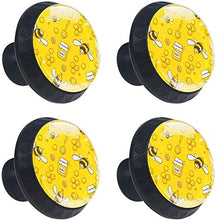 Flying Bee Honey Dolce Colore Giallo Pomelli per Porta Set di 4 Pomelli per Mobili Manopole per Cassetti Cucina Armadio Vetro