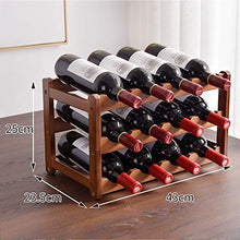 Portabottiglie Per Vino in Legno Massello Di Bambù Portabottiglie Per Vino Da Appoggio Con Superficie Liscia, Struttura Stabile, Resistente Materiale Portante, Protezione Ambientale,3 Tier 12 Slot