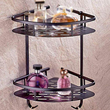 LAN-ZHENS Mensola da Bagno Mensola da Bagno Mensola Rame Retro Black Semplice Doppio treppiede