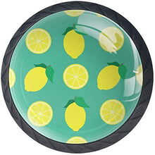 Modello senza cuciture di limoni estivi Pomelli per Porta Set di 4 Pomelli per Mobili Manopole per Cassetti Cucina Armadio Vetro