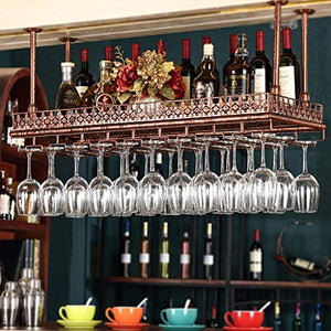 JHGJBJ Vino Bronzo Vino Rack impiccagione di Alta qualità del Supporto della cremagliera Bicchiere di Vino Verso Il Basso Upside Utilizzato in ristoranti, Bar, Case, ECC