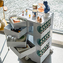 TY-ZWJ Cassettiera Rotante a 360 ° Carrello armadietto di stoccaggio, Filetto da Comodino Mobili per mobili con stoccaggio a rulli Armadio Lato 3 Strati mobili,Rosa,S