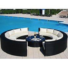 Bagno Italia Divano Rotondo scomponibile Nero Beige 10 posti tavolino Vetro Esterni Piscina I
