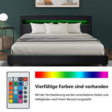 WGYDREAM Letto Telaio Letto Matrimoniale Black Solid Bedstead Base con Colore LED Lighting Leather Headboard Letto Matrimoniale per Adulti Bambini Bambini, 140 X 200 Cm