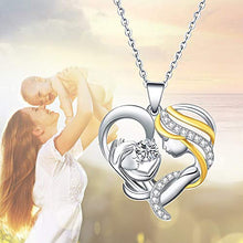 Baoxiaohed Collana in Argento Sterling, Collana A Ciondolo Singolo Cuore in Stile Argento Sterling 925, Adatta per Festa della Mamma, Regali di Anniversario E Regali di Compleanno