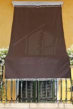 Tenda da Sole con Kit Ganci e Anelli in Tessuto Resistente da Esterno o Balcone Misura cm 140x300 Dis.5 Tinta Unita Colore Marrone