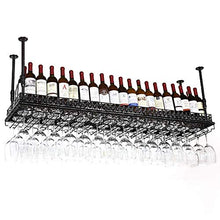 YWYW Portabottiglie Portabicchieri da Vino Portabicchieri da Champagne Portabicchiere Portabottiglie da Appendere in Ferro battuto Europeo (Nero) (Dimensioni: 100 * 35 cm)
