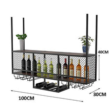 Supporto per calici appesi Porta Bottiglie soffitto con griglia l Portabottiglie vino metallo l Sospensione Porta bicchiere vino porta calici Scaffale Vino Organizzatore stoccaggio, per Cucina / Bar