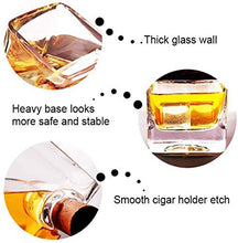 Bicchiere di Whisky di Sigaro, Fatto a Mano dal Vetro di Cristallo Senza Piombo, Vetro Vecchio Stile con Riposo con Sigaro frastagliato, Natale, Regali di Compleanno