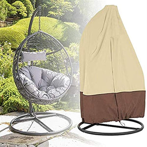 ZJZ - Copertura per sedia a dondolo da appendere, in tessuto Oxford beige, resistente, impermeabile, resistente ai raggi UV, per sedie da giardino (190 x 115 cm)