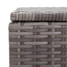 Tidyard Baule da Giardino Grigio in Polyrattan, Baule da Esterno,Bauli e Contenitori da Giardino, 120 x 50 x 60 cm