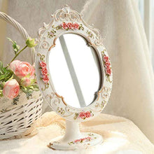 WWEIWU Pulito e Luminoso Specchio Creativo Principessa Specchio Specchio Desktop Specchio Portatile HD cosmetico Resina Desktop Singolo Viso di Bellezza Salon
