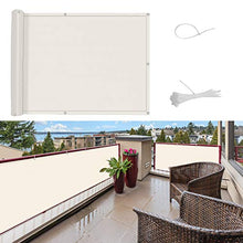 SUNNY GUARD Copertura per Balcone Giardino Schermo Privacy Resistente ai Raggi UV HDPE Telo frangivento con Fascette,75x600cm Crema