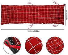 Goodquan Cuscino per sedia a sdraio in morbido cotone per esterni, schienale alto, comodo cuscino per schienale, antiscivolo, lavabile, facile da pulire (plaid rosso), 48 x 155 cm