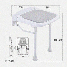 yunyu Sedili per Doccia a Parete, Sgabello da Bagno Regolabile in Altezza con Imbottitura Antiscivolo, sedili Pieghevoli per Bagno - Anziani/portatori di Handicap, Giallo-36x38x55cm