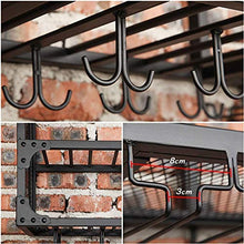 Scaffale Da Parete Retr貌 In Metallo Con Griglia In Ferro, Scaffale Da Soffitto, Portabottiglie, Portabottiglie Da Vino Appese E Porta Bicchieri, Applicazione Della Decorazione Della Parete, 60-100 Cm