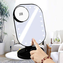 ZCCL Specchio per Il Trucco Illuminato con ingrandimento 10X, Specchio con Ventosa Illuminato per vanità cosmetica con luci a LED Bianco