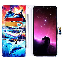 Herbests Compatibile con Huawei P30 Pro Cover in Pelle Flip Case Colorata Wallet Cover con Chiusura Magnetica Supporto di Stand Portafoglio Custodia,Delfino