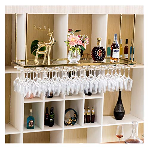 CCFENG Supporto del Vino in Vetro, Supporto Creativo Bicchiere di Vino a casa, Appeso Supporto del Vino, portabicchieri, mensola, Appeso Titolare Calice (Color : Rose Gold, Size : 100 * 35cm)