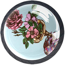 Rosa Pomelli per Porta Set di 4 Pomelli per Mobili Manopole per Cassetti Cucina Armadio Vetro