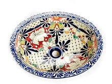 Jacinta – Lavabo ovale messicano | Lavabo da incasso ovale con bordo | Lavabo in ceramica Talavera in Messico